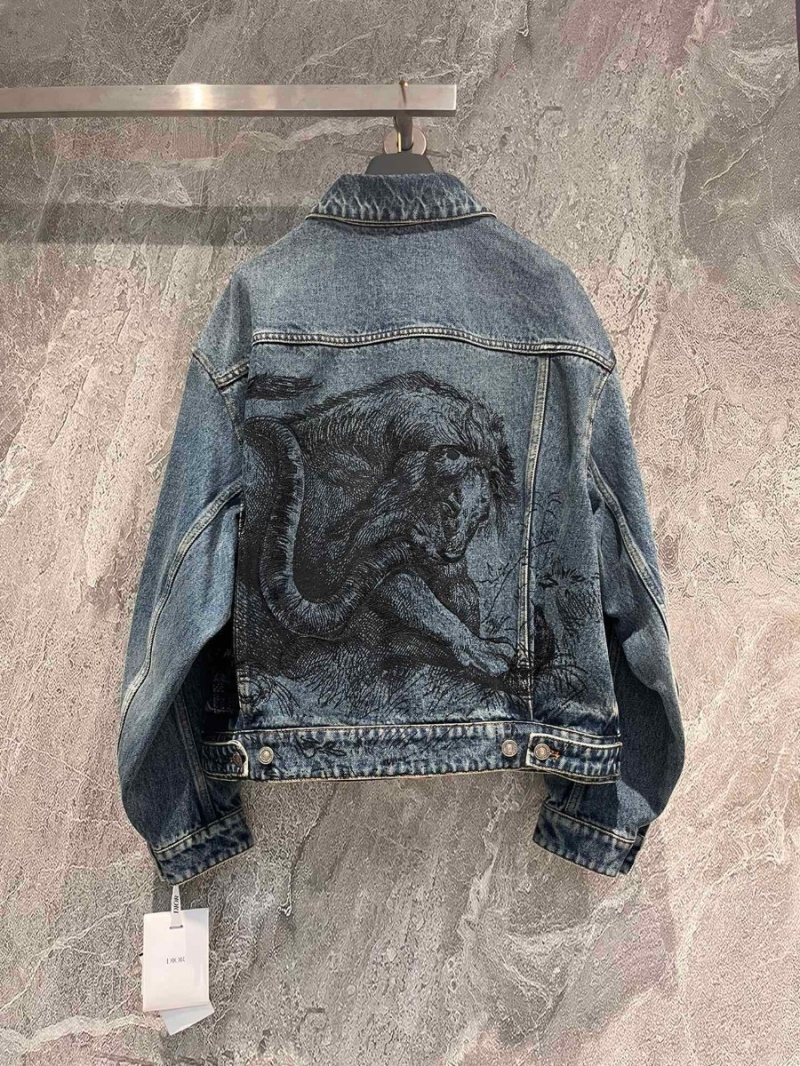 Dior Lion Embroidery Denim Jacket