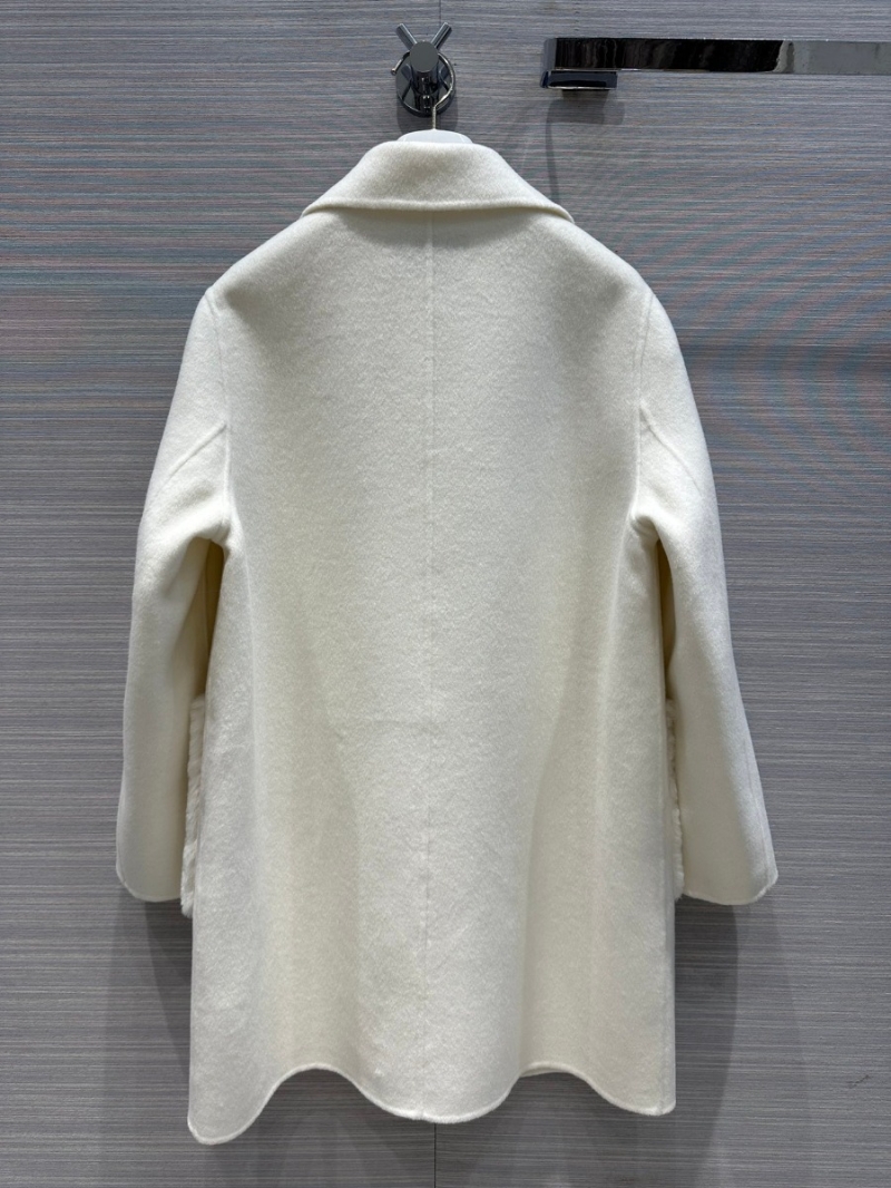 PRADA 23 Autumn-Winter Montone Exclusive Double-Sided Cashmere Coat with Fur Pockets