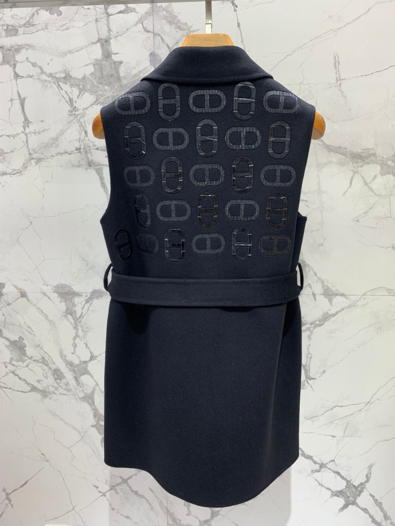 HERMES Equestrian-Inspired Fall/Winter 2023 Long Cashmere Vest