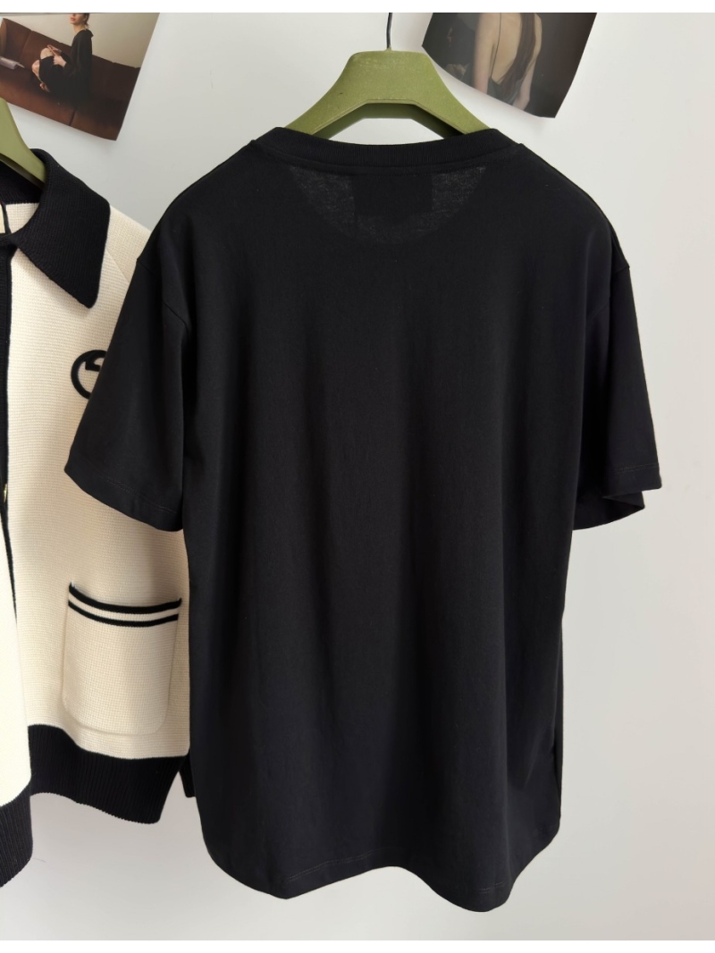 2023AW - Gucci Embroidered Knit Cotton T-Shirt with Subtle Gucci Logo