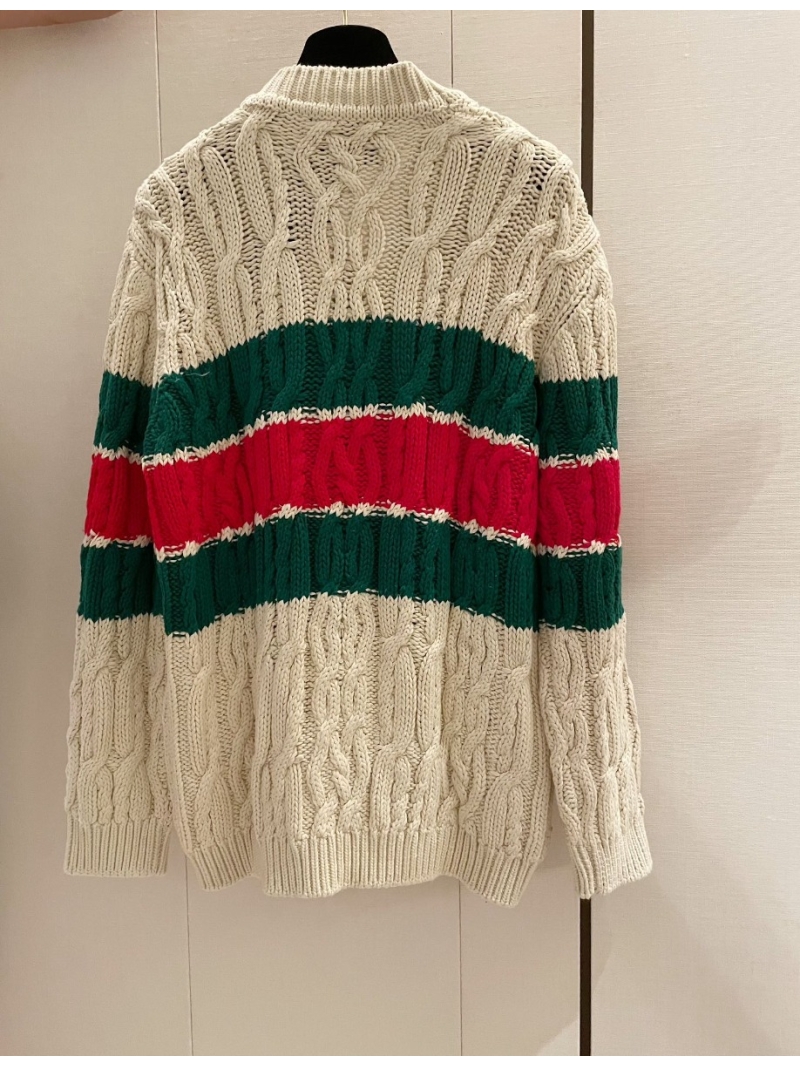 GUCCI GG New Vintage-Inspired Knitted College Cardigan