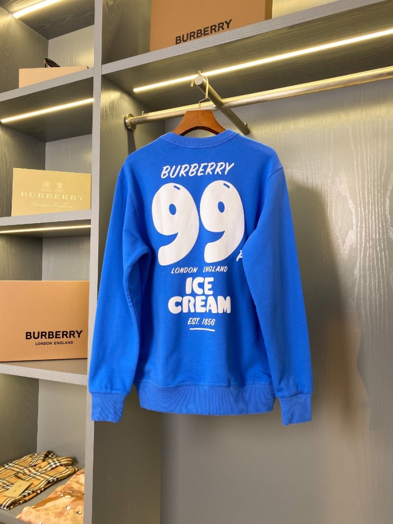 Burberry Unisex Blue Ice Cream Print Cotton Round Neck Sweatshirt