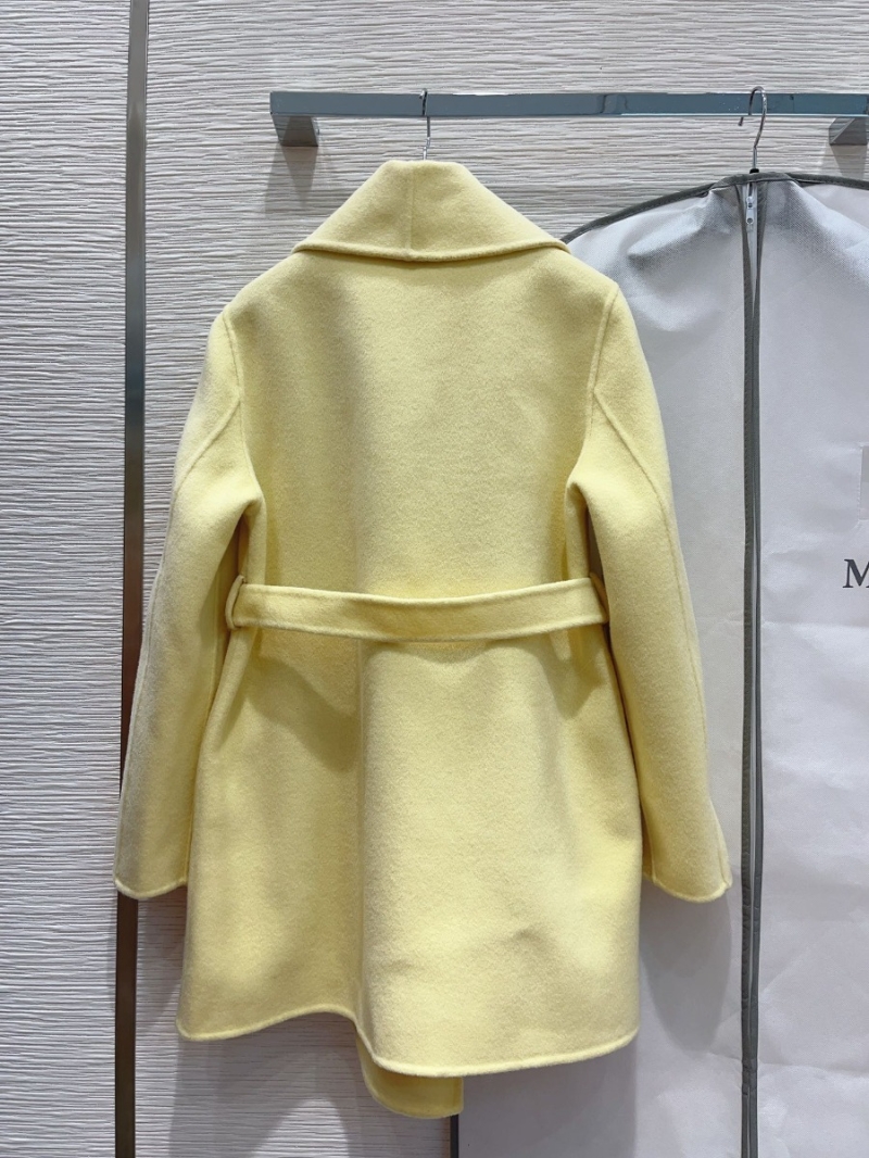 MAX MARA Original Quality Yellow Prestige Ensemble Cashmere Wool Jacket with Fox Fur