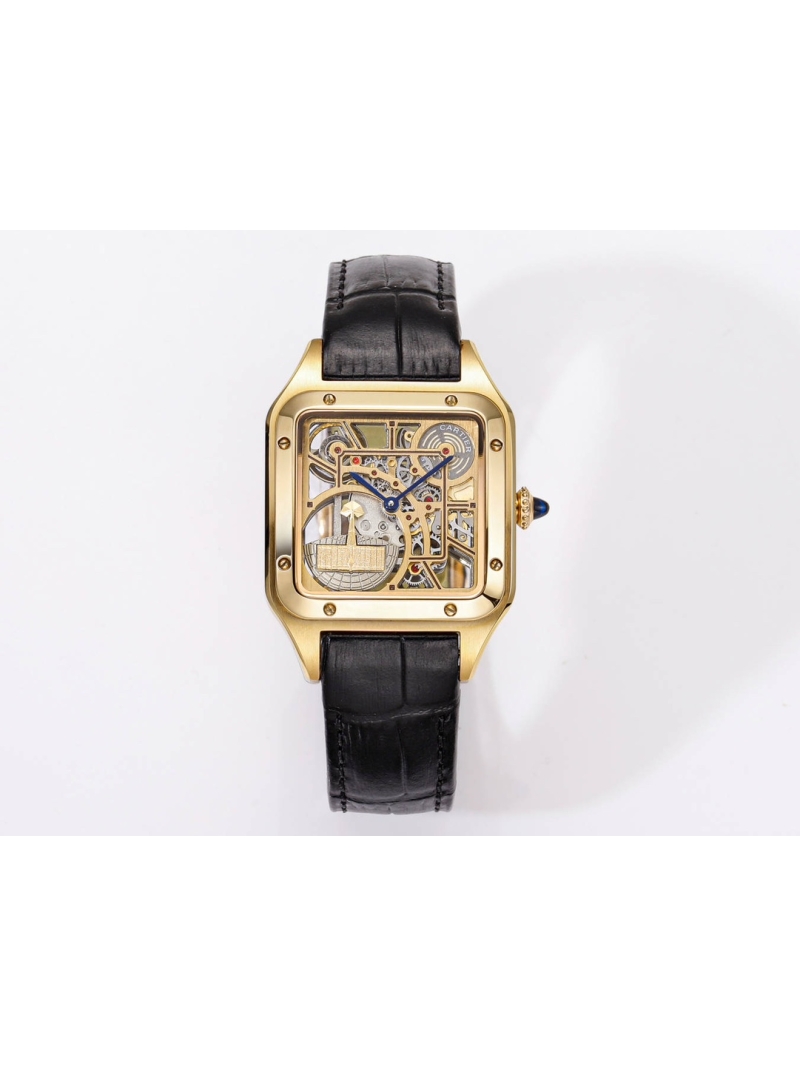 Cartier Santos-Dumont Skeleton Micro-Rotor 31mm Watch 9629 MC Automatic Yellow Gold