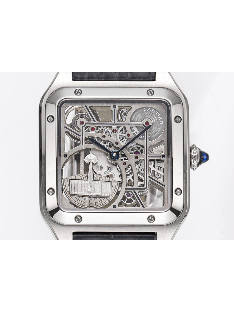 Cartier Santos-Dumont Skeleton Micro-Rotor 31mm Watch 9629 MC Automatic Steel