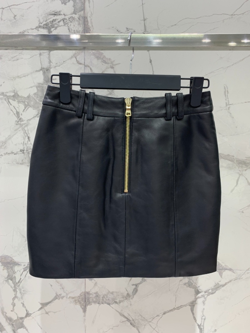 BALMAIN 2023 New Leather Skirt