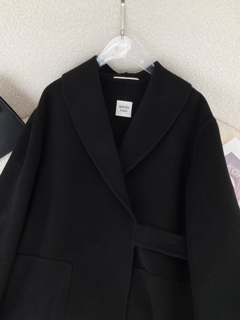 Hermes Cashmere Robe Coat with Large Pockets