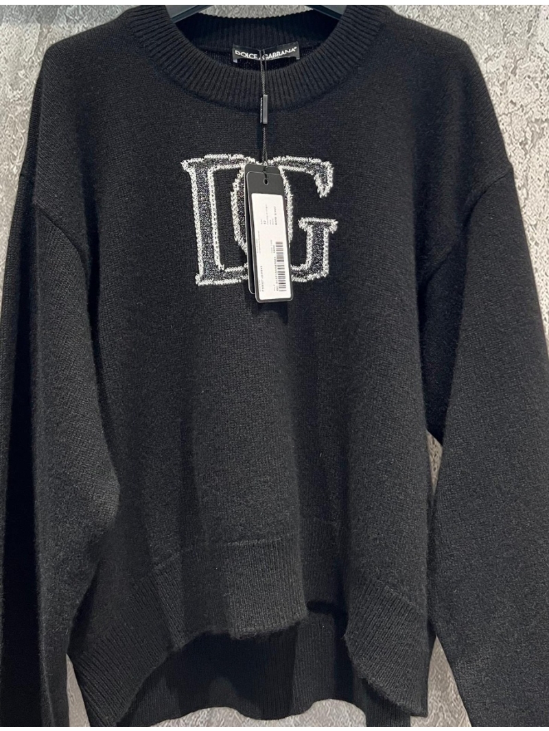 Dolce & Gabbana Luxe Black Cashmere Knit Sweater