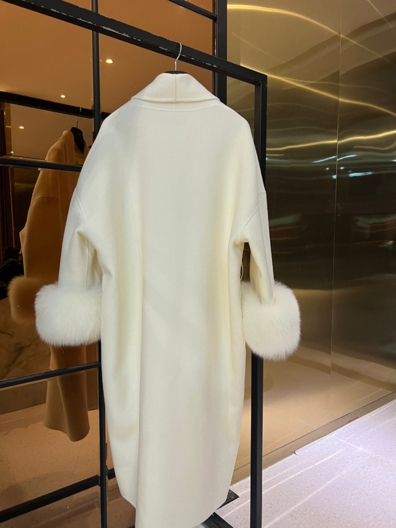 Dior 100% High-Quality Australian Wool Double-Faced Cashmere Coat White