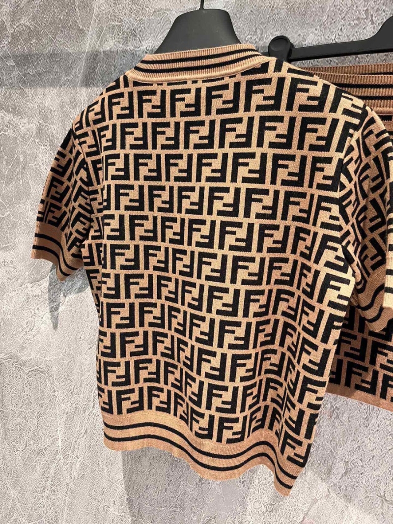 Fendi FF Short Sleeve Knit Top