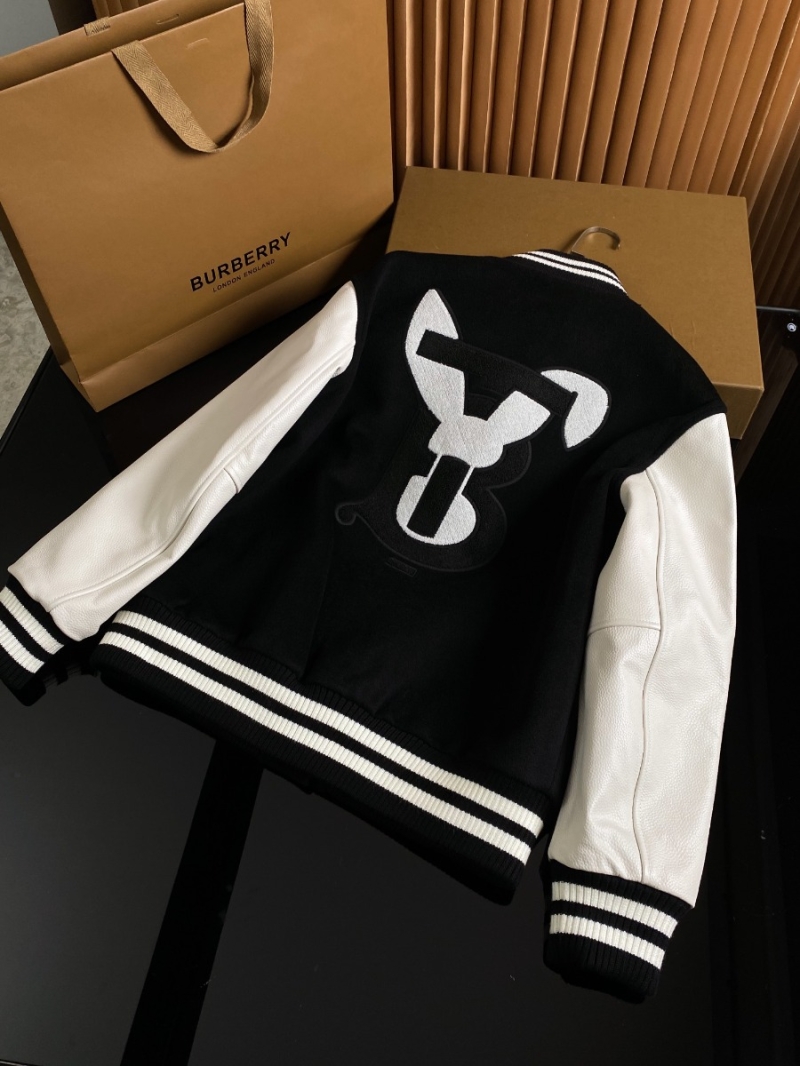 Burberry Limited Edition Leather & Wool Baseball Jacket
