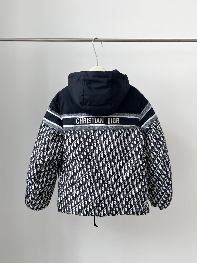Dior 23 New Arrival Reversible Classic Monogram Inner Goose Down Short Hooded Puffer Jacket
