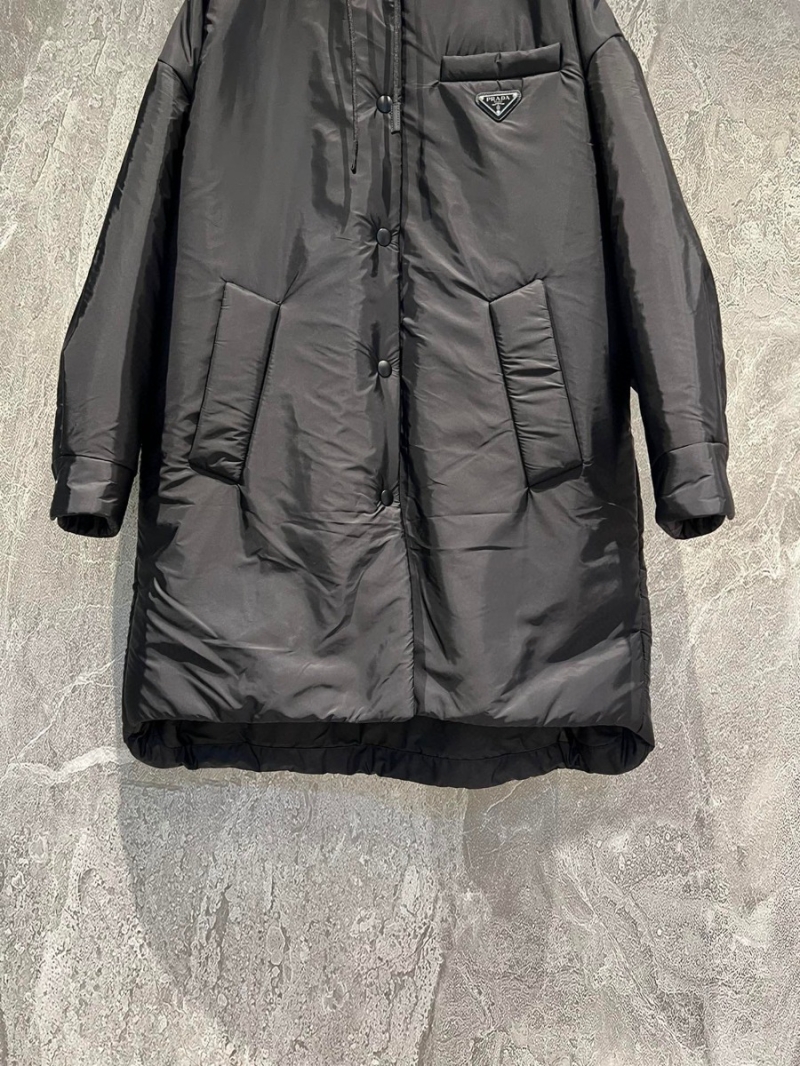  Prada Oversized Hooded Cotton Coat