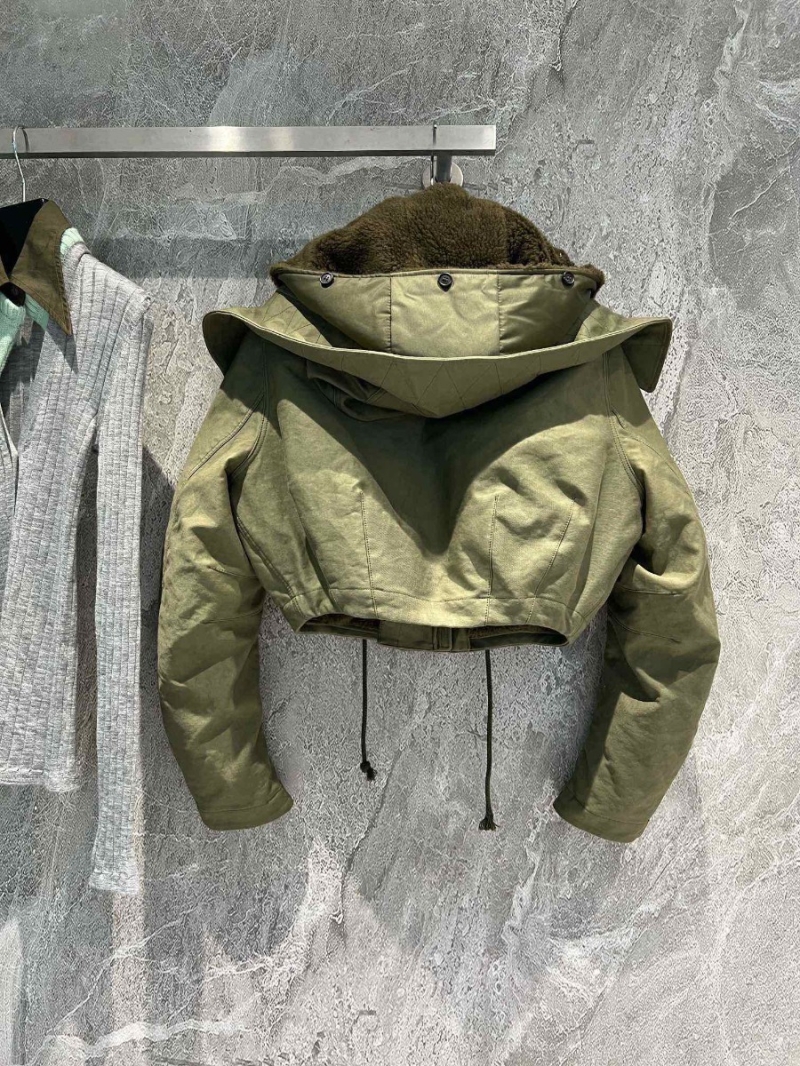 Prada Green Hooded Satin and Cotton 2-in-1 Jacket