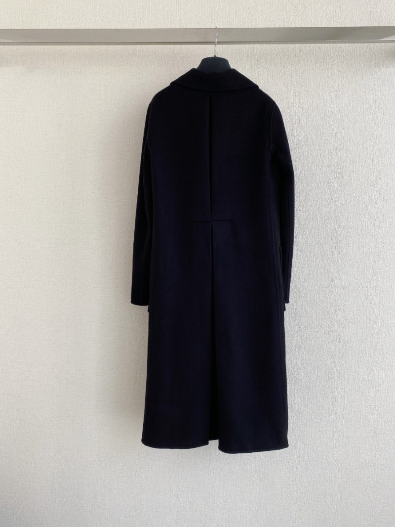 Dior Metallic Double-Buckle Belted Wool Coat