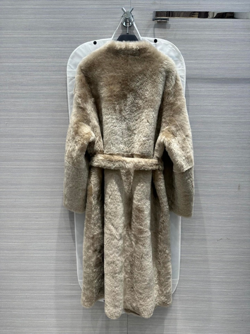 Maxmara Imported Spanish Purebred Merino Bacca Fur and Leather Coat 