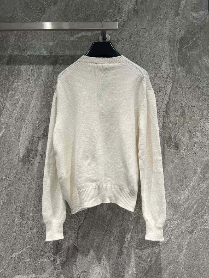 Prada Minimalist White Cashmere Sweater