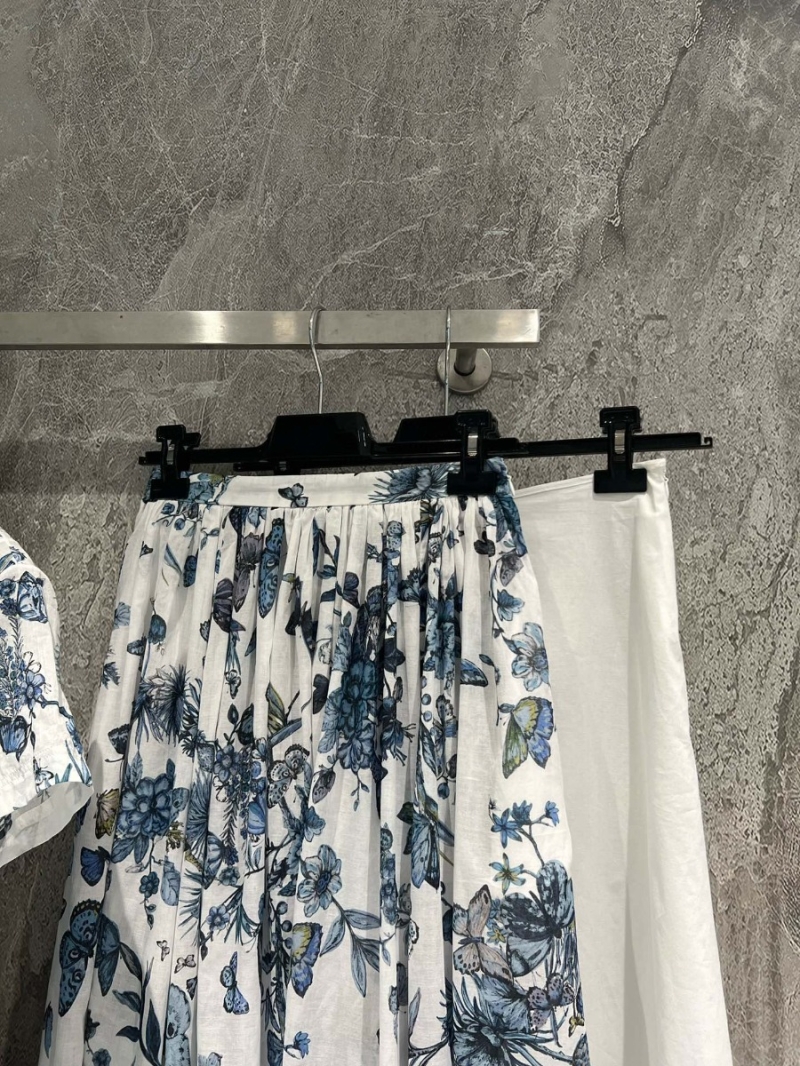 Dior 2024 Cruise Collection Butterfly Print Midi Skirt
