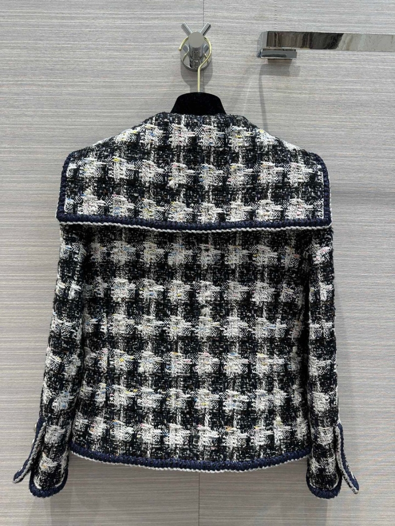Chanel 24K Woolen Academy-Style Navy Collar Jacket