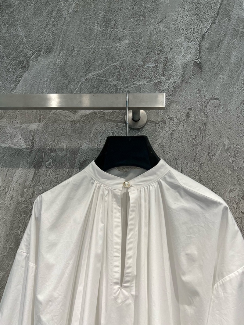 Dior Pearl Button Cotton Tunic Shirt - 2024 Cruise Collection. White