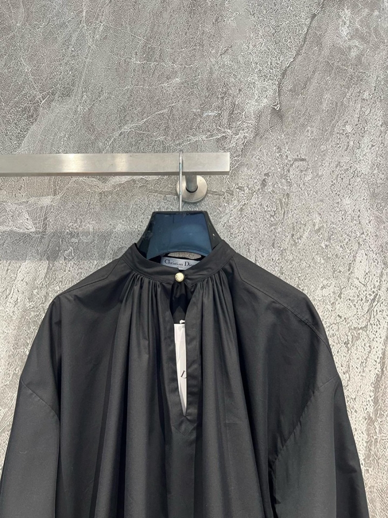 Dior Pearl Button Cotton Tunic Shirt - 2024 Cruise Collection. Black