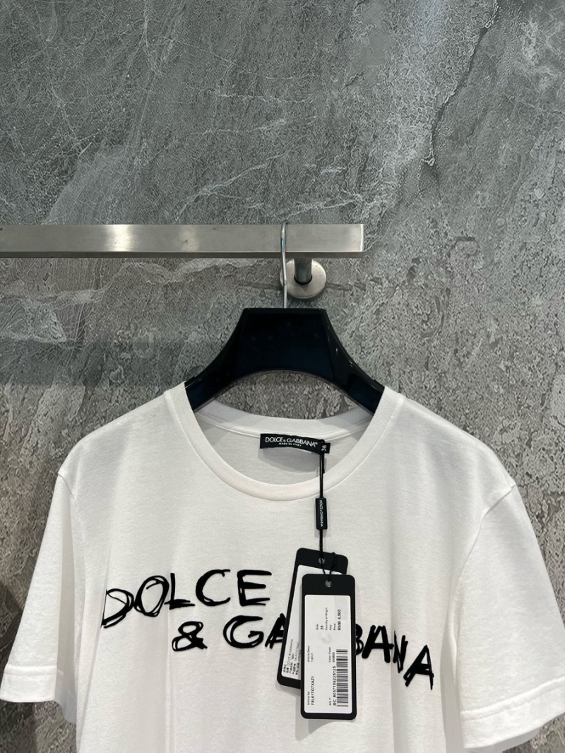 Dolce & Gabbana D&G White Flocked T-Shirt