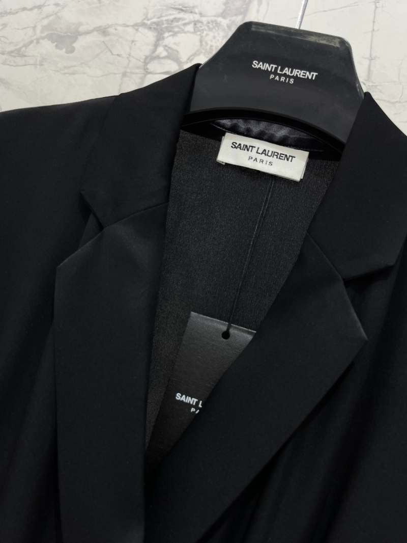 YSL Saint Laurent Luxe Silk Collection Elegance Wrap-Style Blouse Black