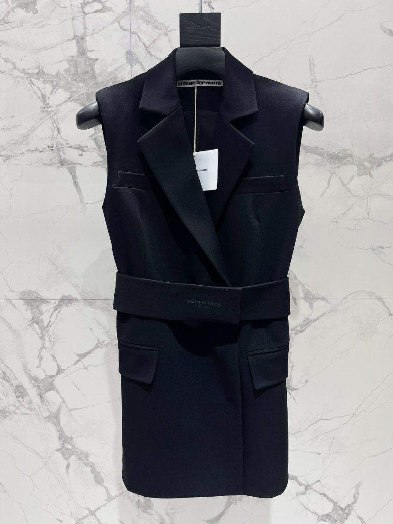 Alexander Wang Sleeveless Tailored Waistcoat Dress - Elegant and Sleek. Black