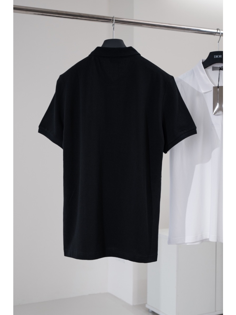 Dior Men SS24 Classic Polo Cotton Short-Sleeve Shirt -black