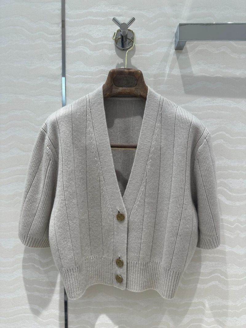 Loro Piana LP Luxurious Cashmere Cardigan Top with Skirt Set Grey