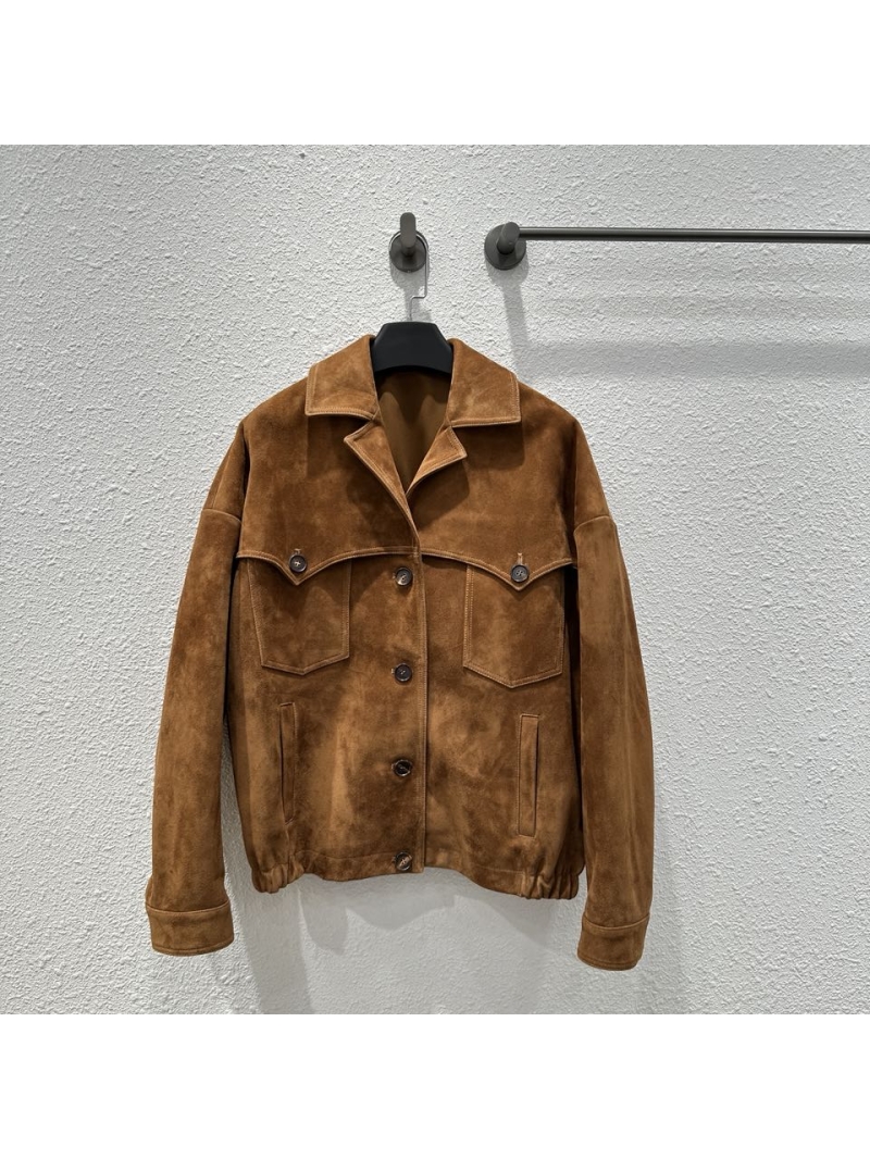 Miu Miu 2024 Fall/Winter Collection Oversized Suede Jacket. Colour 1