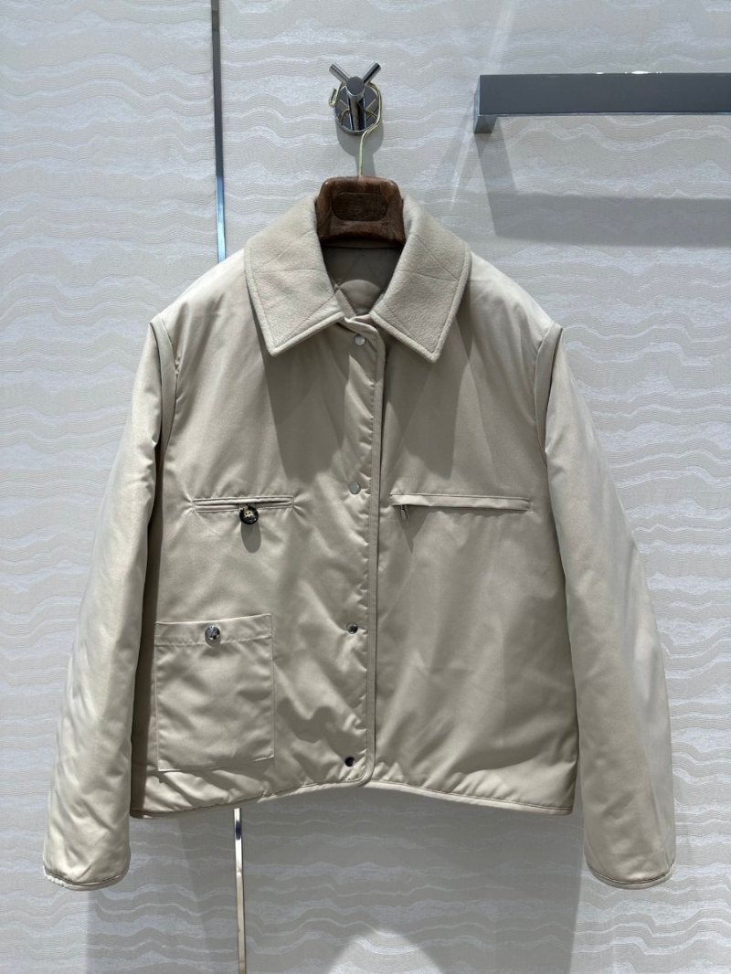 Loro Piana LP Quilted Wool Collar Reversible Jacket. Beige