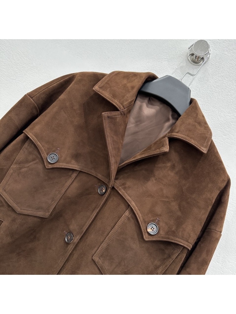 Miu Miu 2024 Fall/Winter Collection Oversized Suede Jacket. Colour 2