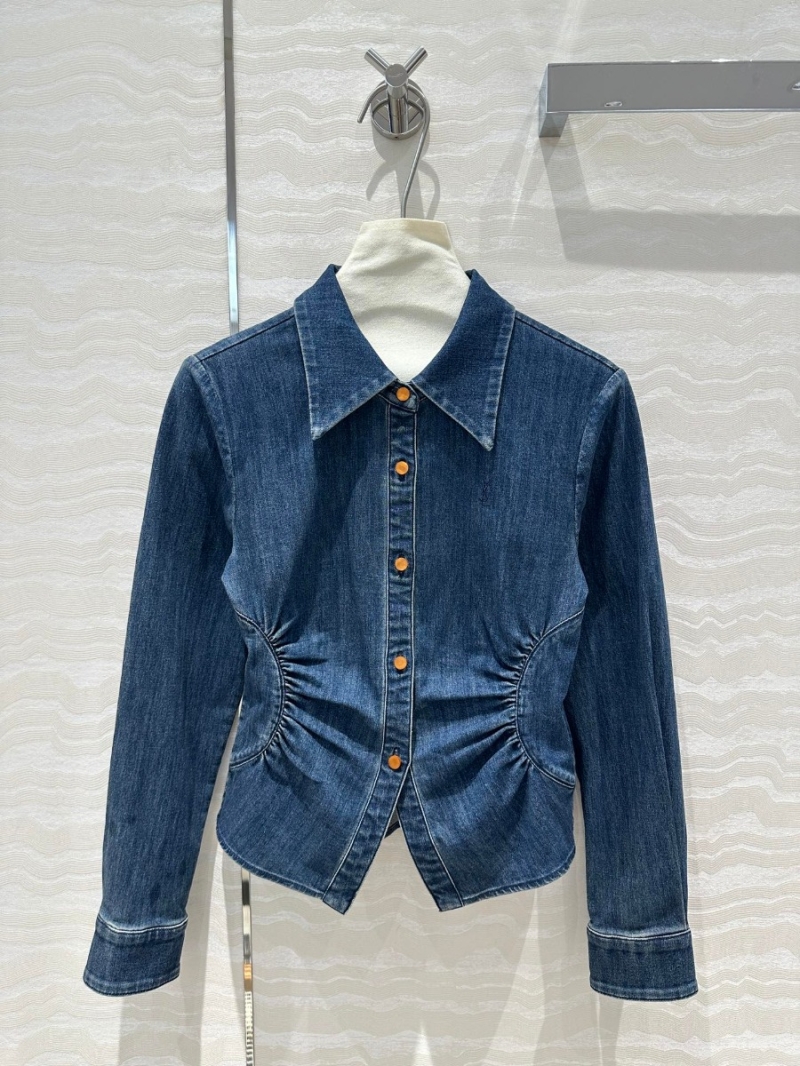 Saint Laurent YSL Retro Fitted Denim Shirt