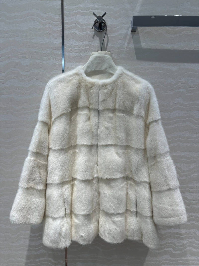 Dior 24 Limited Edition Winter Exclusive Pearl White Mink Fur Coat