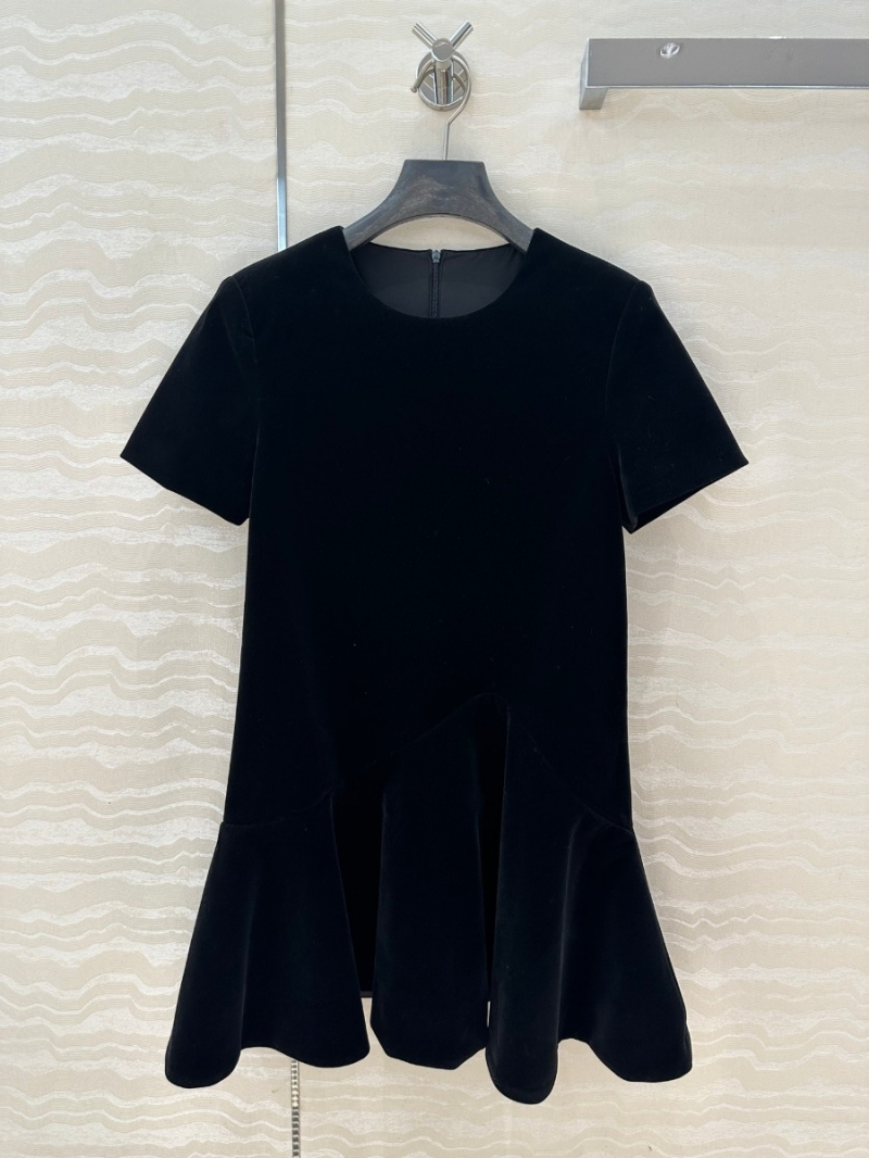 Valentino Le Noir Collection Elegant Swan Black Velvet Dress