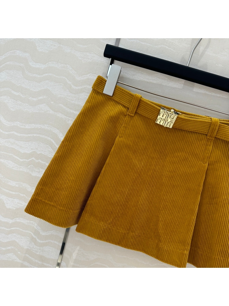 Miu Miu Ginger Corduroy Pleated Skirt