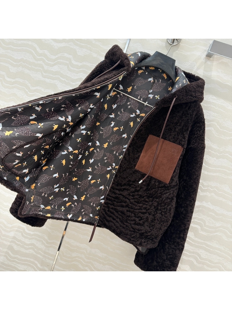 LOEWE x Suna Fujita Limited Edition Shearling Hoodie Jacket