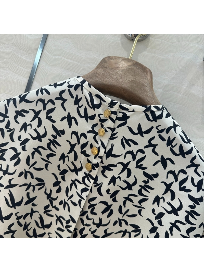 Loro Piana Imported South of France Silk Swallow Print Shirt