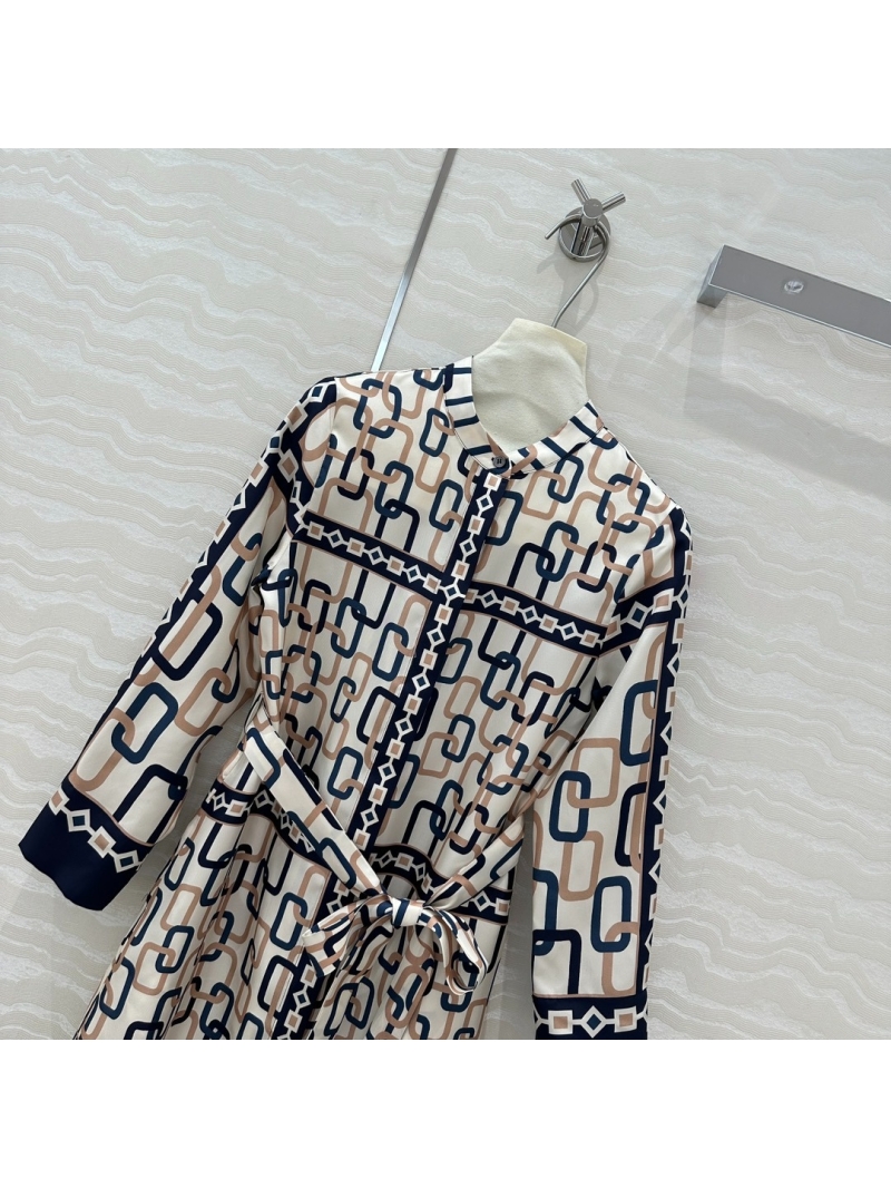 MaxMara Imported Silk Chain Link Print  Dress
