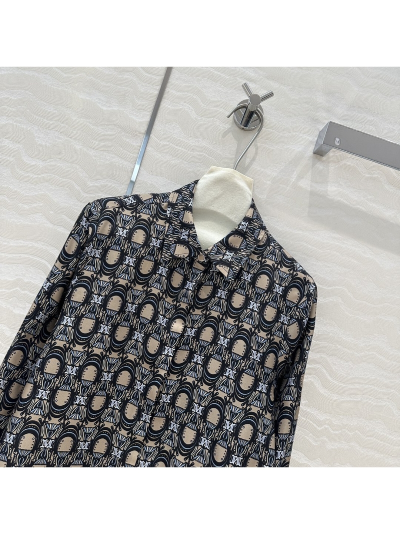 MaxMara Abstract Art Collection Silk Shirt - Printed Silk Twill Blouse - Black & Beige