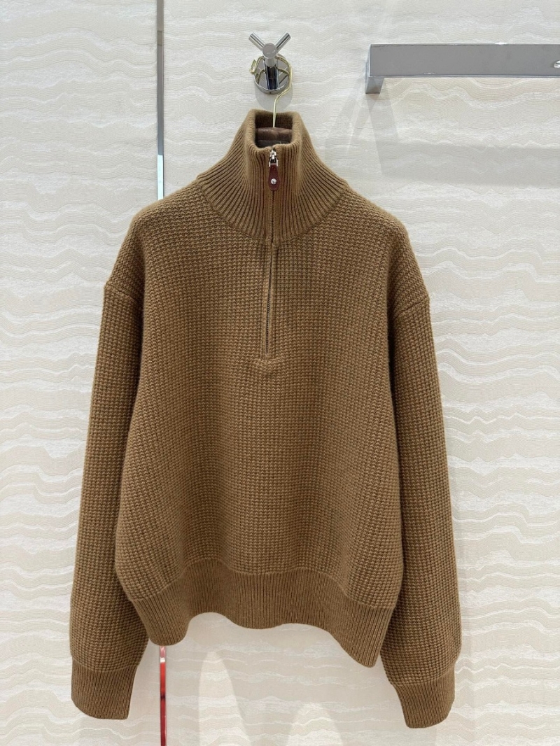 Loro Piana Heavyweight Cashmere Set - Zipper Collar Sweater and Split-Hem Pants - Olive Green