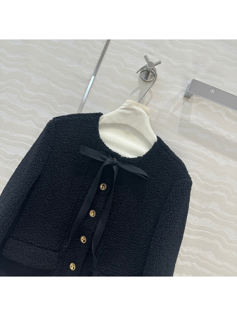 Chanel Coco Collection Cozy Teddy Fleece Jacket Black