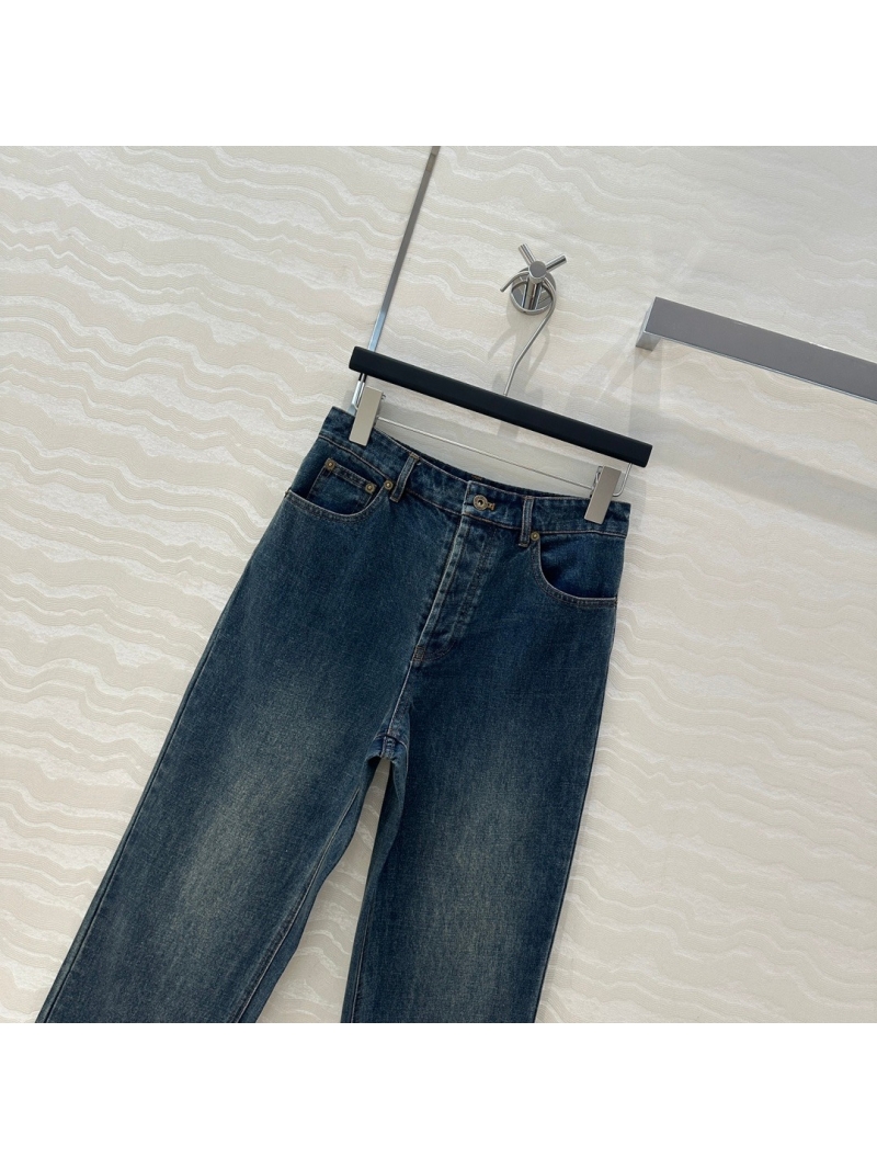 Miu Miu Vintage Mid-Rise Frayed Hem Straight-Leg Jeans