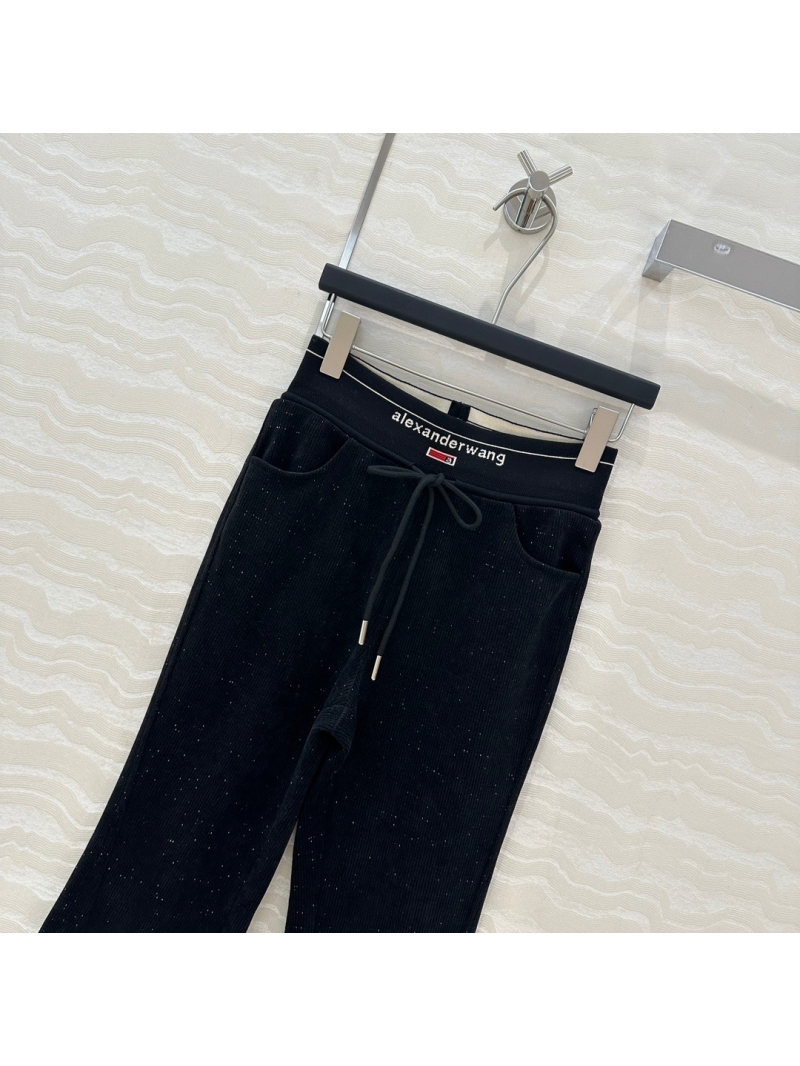 Alexander Wang Autumn/Winter Collection Stylish Velvet Flared Pants in Black