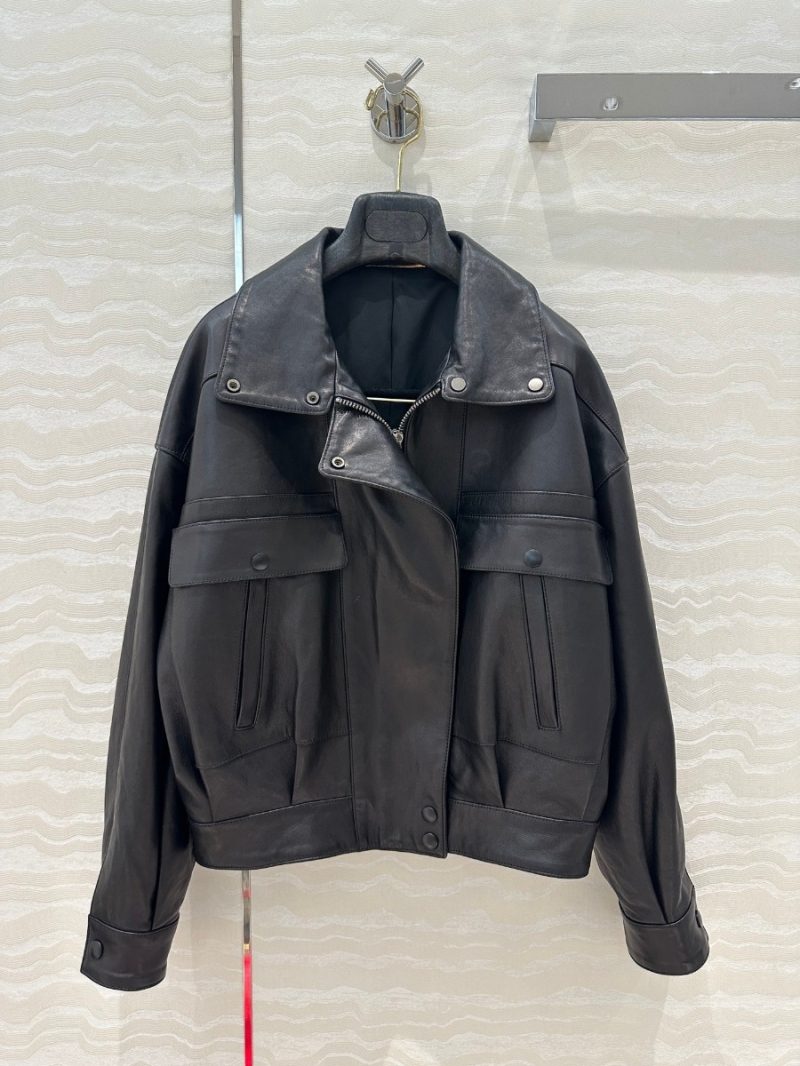 Saint Laurent YSL Pre-Fall Collection Retro Chic Leather Jacket in Black