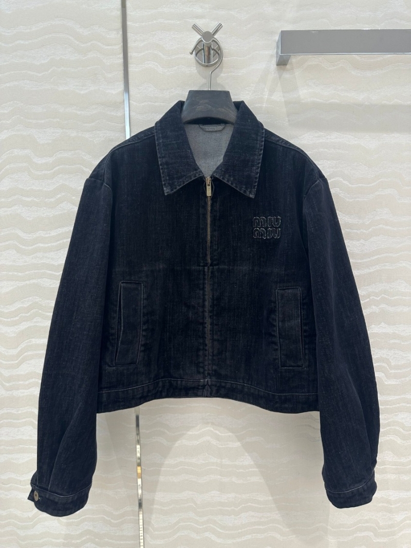 Miu Miu Holiday Collection Velvet-Coated Denim Jacket
