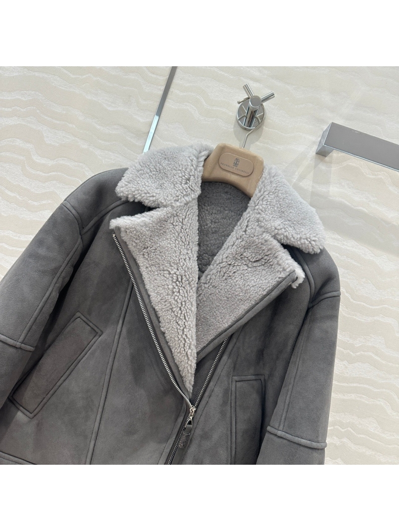 Brunello Cucinelli Winter Shearling Jacket - Grey