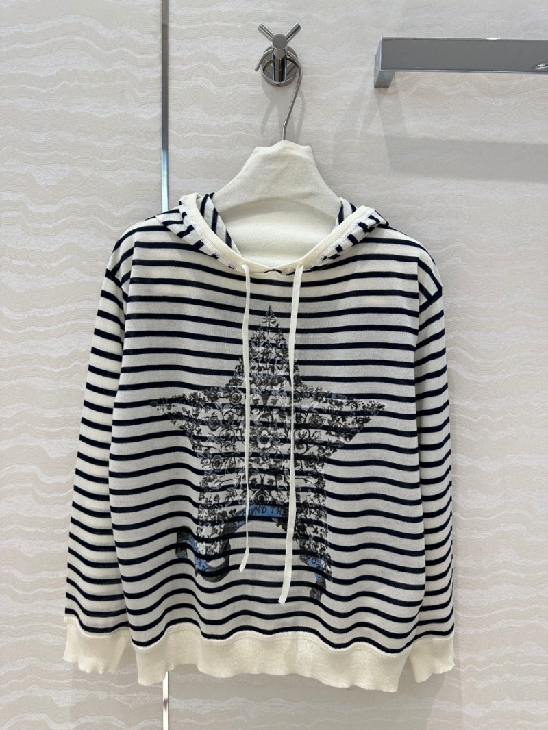 Dior Miss Dior Nautical Striped Star Print Hoodie - Navy-White