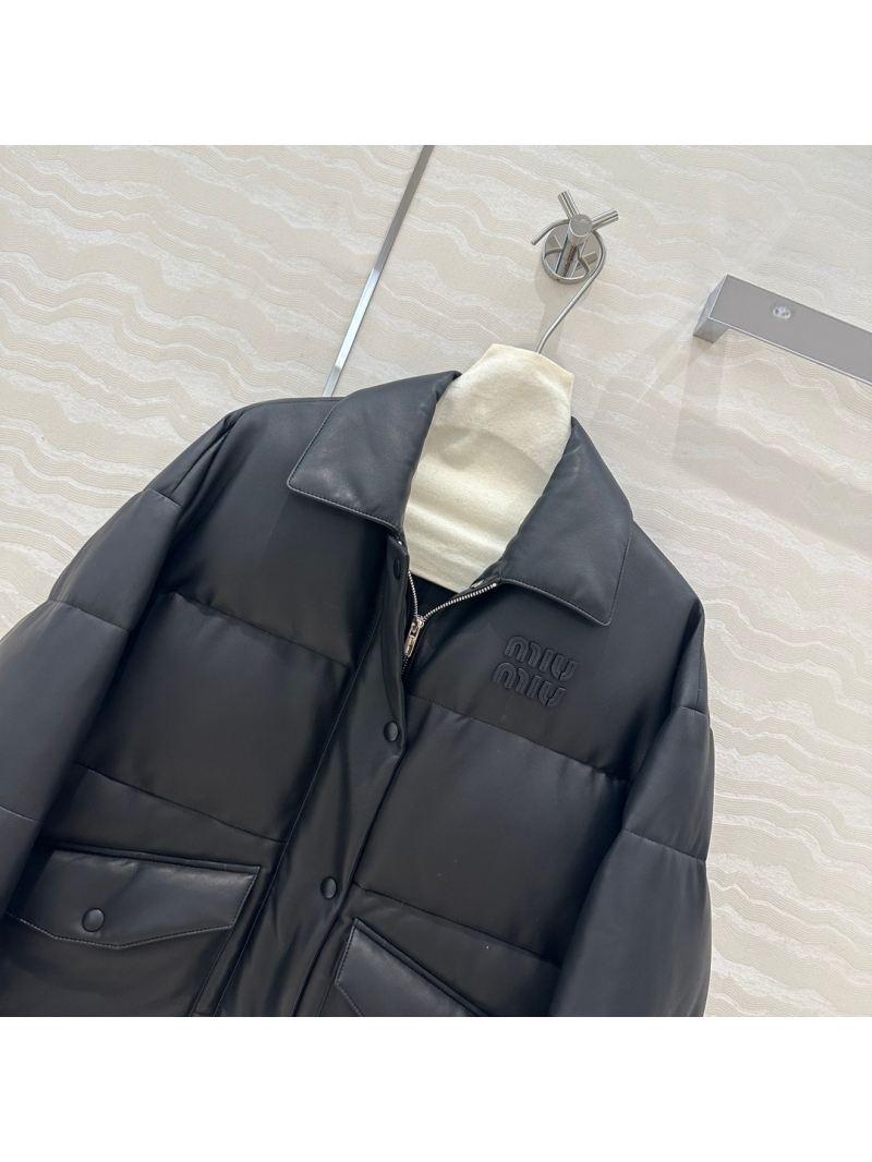 Miu Miu Premium Lambskin Down Jacket - Black